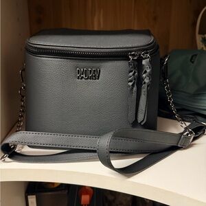 Rad Rev Gray Pebbled Crossbody Bag with Braided Zipper Pulls